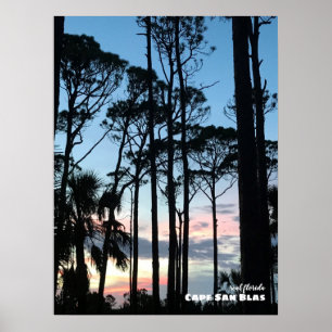 Travel Florida - Cape San Blas Sunset Pines Poster