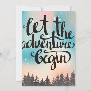 Travel Forest Trees Adventure Begins Holiday Card