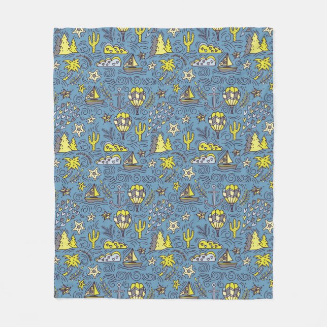 Travel Fun Fleece Blanket (Front)