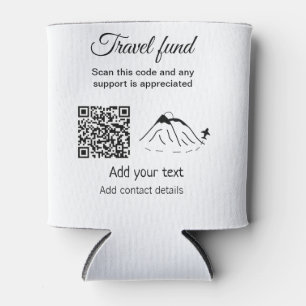 Travel fund vacation honeymoon donation add name can cooler