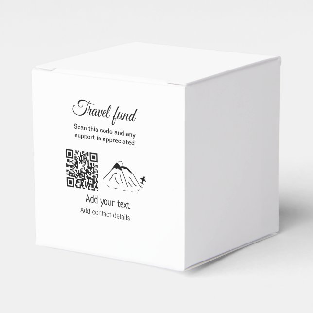 Travel fund vacation honeymoon donation add name  favor box (Front Side)