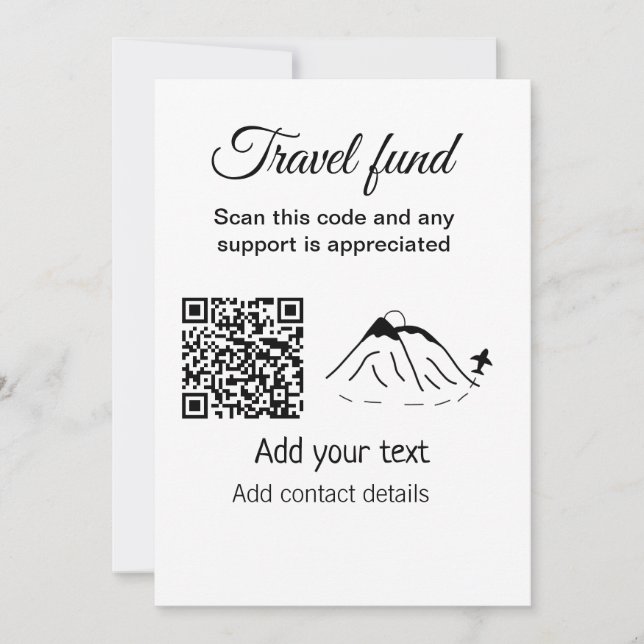Travel fund vacation honeymoon donation add name  holiday card (Front)