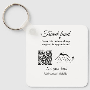 Travel fund vacation honeymoon donation add name keychain