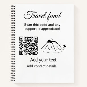 Travel fund vacation honeymoon donation add name  notebook
