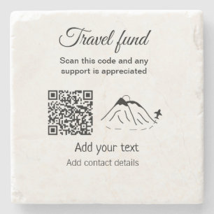 Travel fund vacation honeymoon donation add name  stone coaster