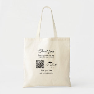 Travel fund vacation honeymoon donation add name  tote bag