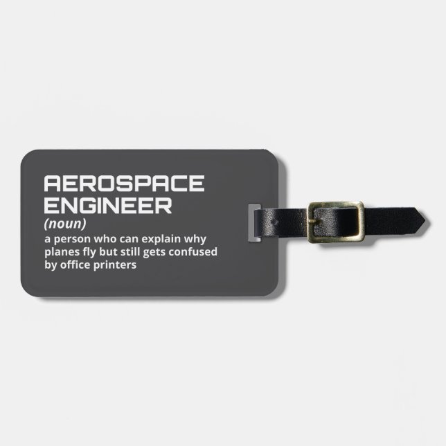Travel Gift – Aerospace Engineer Definition Luggage Tag (Front Horizontal)