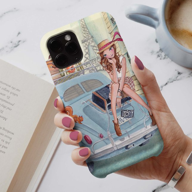 Travel girl in Paris - Iphone case (Creator Uploaded)