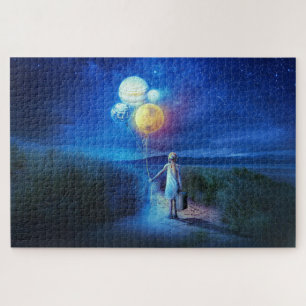 Travel Girl With Balloons Puzzle
