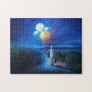Travel Girl With Balloons Puzzle