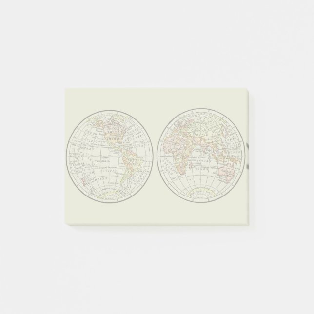 Travel Globe Map Earth 1916 World Atlas  Post-it Notes (Front)