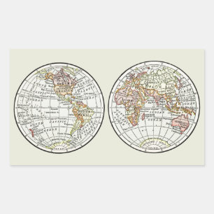Travel Globe Map Earth 1916 World Atlas  Sticker
