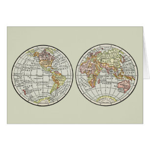 Travel Globe Map Earth 1916 world hemispheres