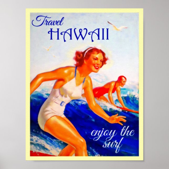 Travel Hawaii Vintage  Poster (Front)