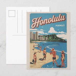 Travel Honululu, Hawaii tropical beach gifts Postcard