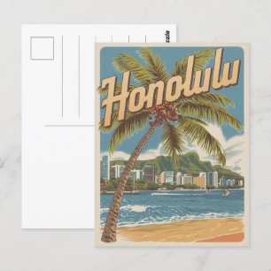 Travel Honululu, Hawaii tropical beach gifts Postcard