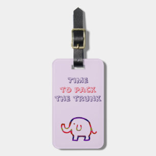 Travel Humour Animal Pun Colourful Elephant Luggage Tag