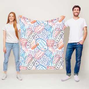 Travel icon fleece blanket