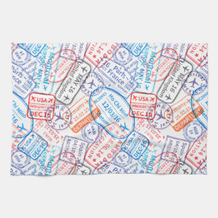 Travel icon kitchen towel