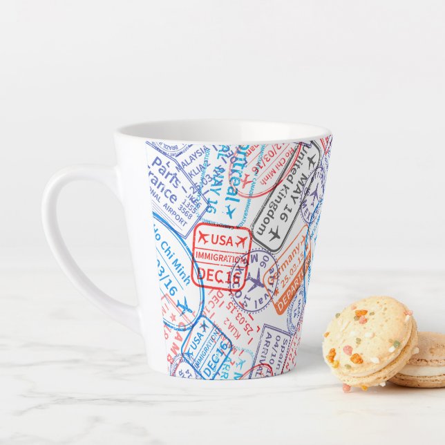 Travel icon latte mug (In Situ)