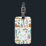 Travel Icons Landmarks Colourful Pattern Monogram Luggage Tag<br><div class="desc">Iconic travel icons and landmarks in colourful pattern.</div>