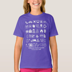 Travel Icons Visual Language Translation Vacation  T-Shirt