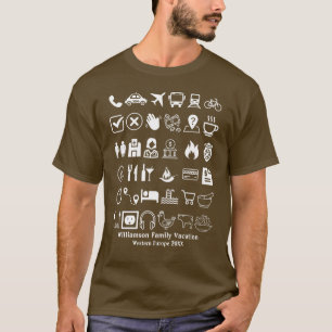 Travel Icons Visual Language Translation Vacation  T-Shirt