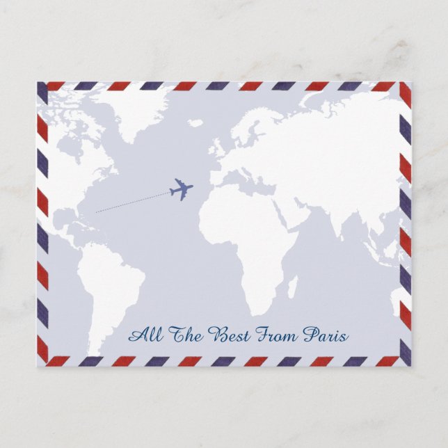travel ideas . world map postcard (Front)
