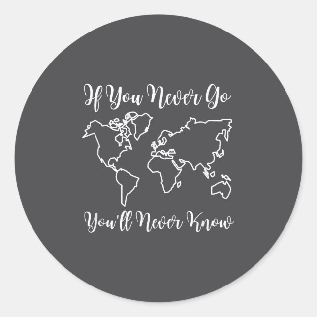 Travel - If You Never Go, You'll Never Know  Classic Round Sticker (Front)