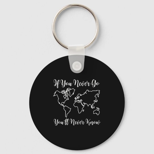 Travel - If You Never Go, You'll Never Know  Keychain (Front)