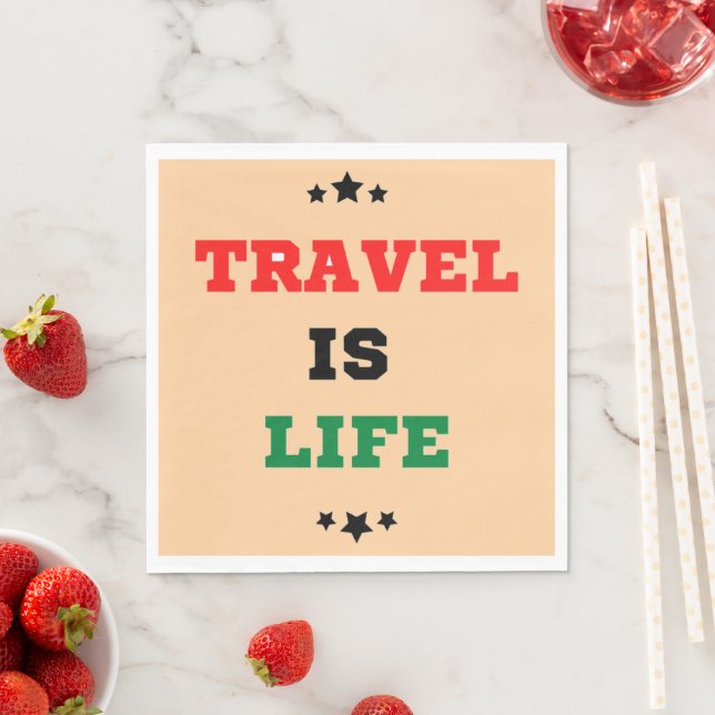 Travel Is Life Paper Napkin (Insitu)