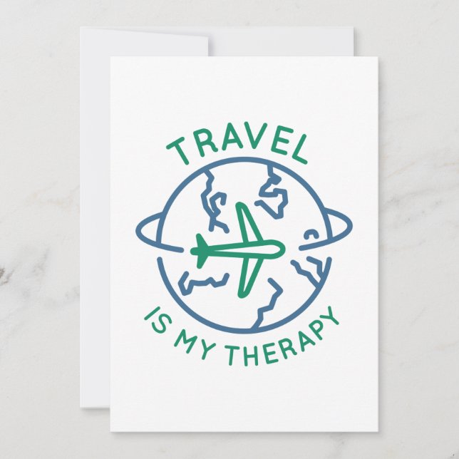 Travel Is My Therapy Thank You Card (Front)