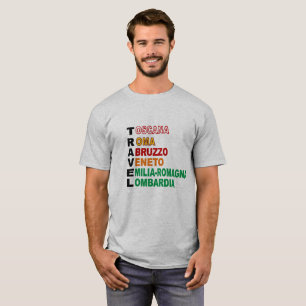 TRAVEL ITALY Basic Gray T-shirt