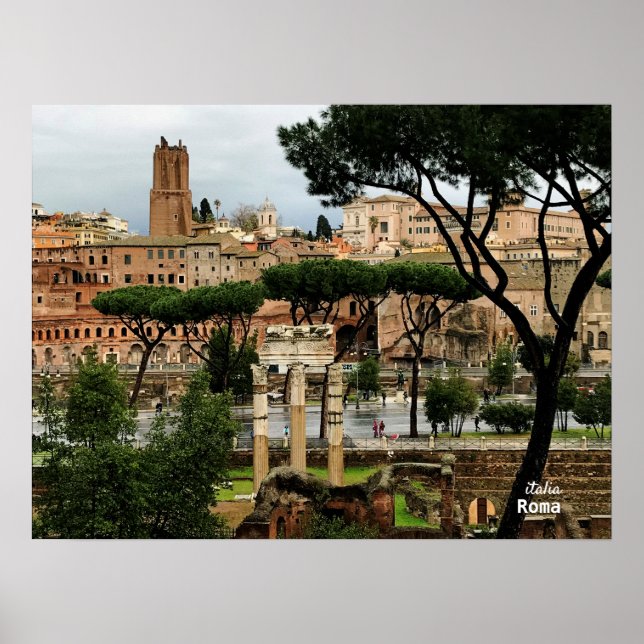 Travel | Italy, Rome on a rainy day Poster (Front)