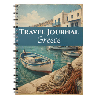 Travel Journal Greece Blue Customizable