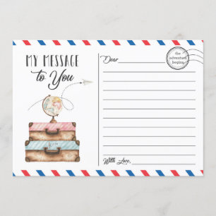 Travel Journey Suitcase Postcard Message Card