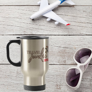 Travel Junkie Airplane Minimalist Personalized Mug