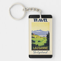 Travel Lausanne, Switzerland vintage poster,