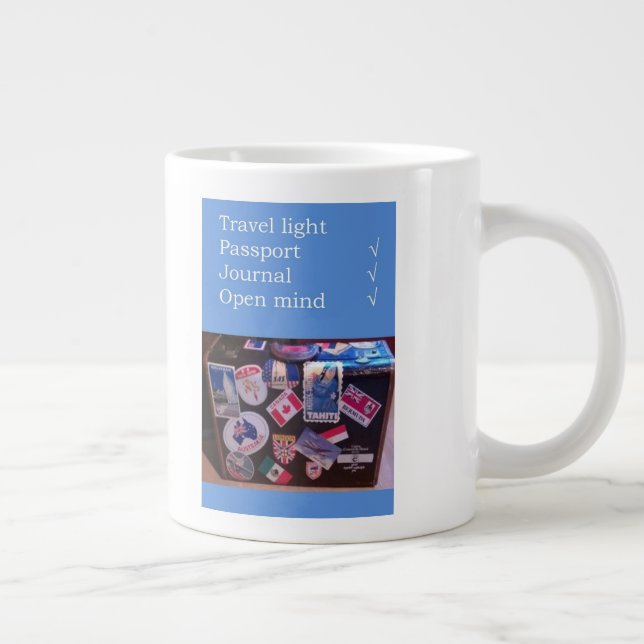 Travel Light-Quote © Peggy Kopman-Owens Large Coffee Mug (Right)