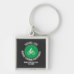 Travel Lite, Reduce Carbon Footprints.b Keychain
