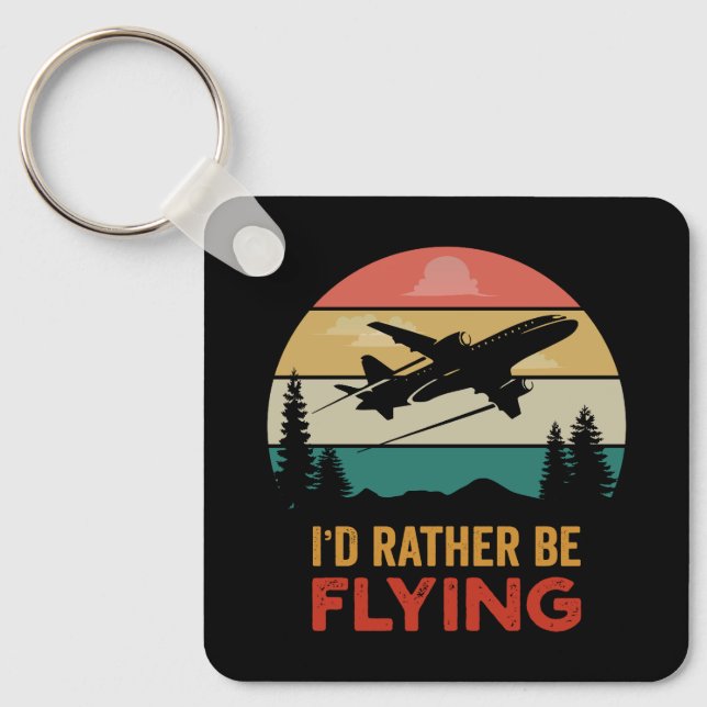 Travel Lover Airplane Adventure Keychain (Front)