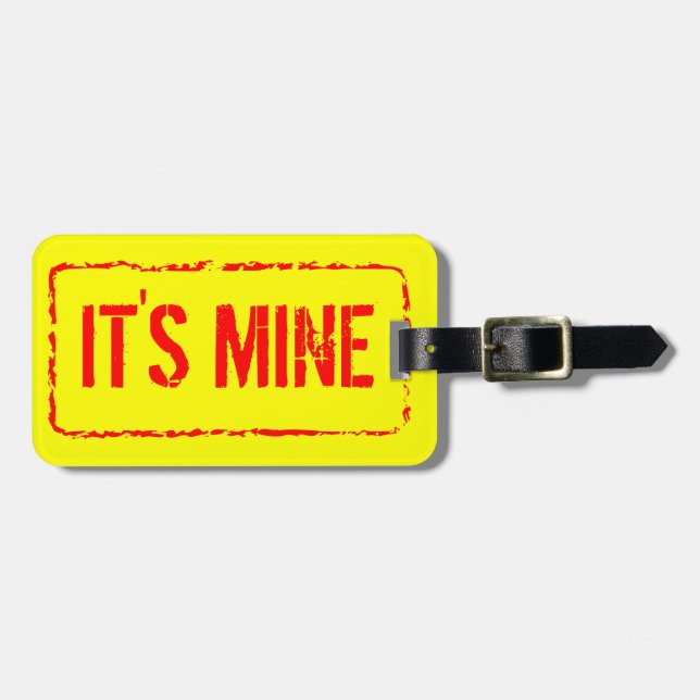 Travel lugage tag with rubber stamp sign (Front Horizontal)