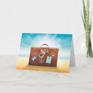 Travel Luggage, vintage Italia sticker Card