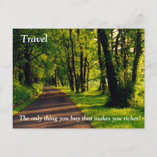 Travel makes you richer postcard