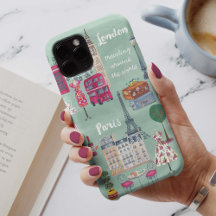 Travel map London Paris | Iphone 6 plus Case