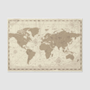 Travel Map Tissue Paper