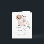 Travel Miss to Mrs Pink Suitcase Bridal Shower Thank You Card<br><div class="desc">This elegant "Travelling from Miss to Mrs" bridal shower thank you card features a pink suitcase,  a straw hat,  a pair of sunglasses,  and roses in watercolor. Personalize for your needs. You can find more matching products at my store.</div>