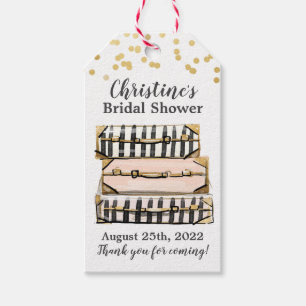 Travel Miss to Mrs Suitcase Themed Favour Gift Tag