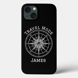 Travel Mode Typography,Vintage Compass,Minimalist  iPhone 13 Case