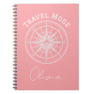Travel Mode Typography,Vintage Compass,Minimalist Notebook